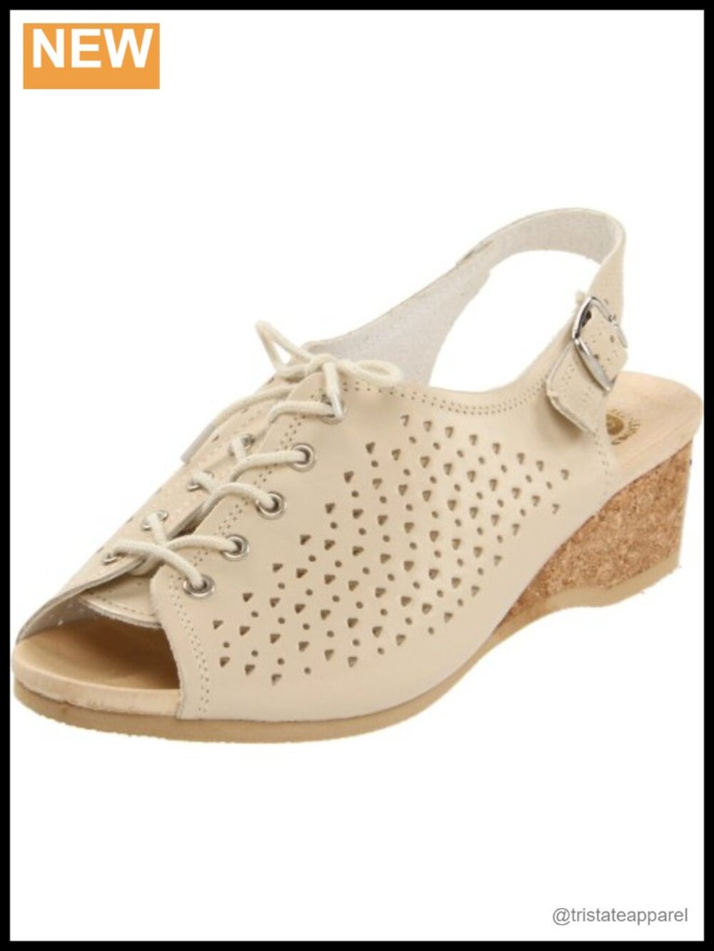 Worishofer 583 Slingback Leather Wedge Sandal Peep Toe Comfort